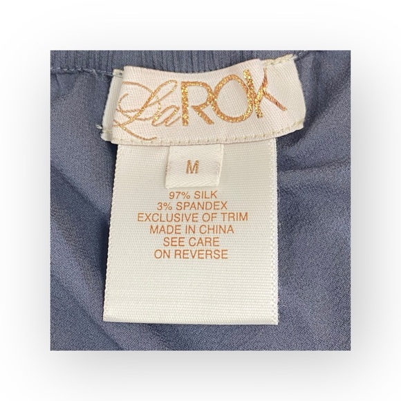 new La Rok Luxe ༄ Braided Lurex Straps Graffiti Print Silk Cami Top ༄ Gunmetal - Picture 5 of 16